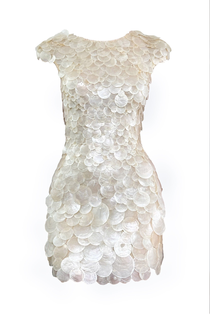 Calla Shell Dress – Soft Pearl