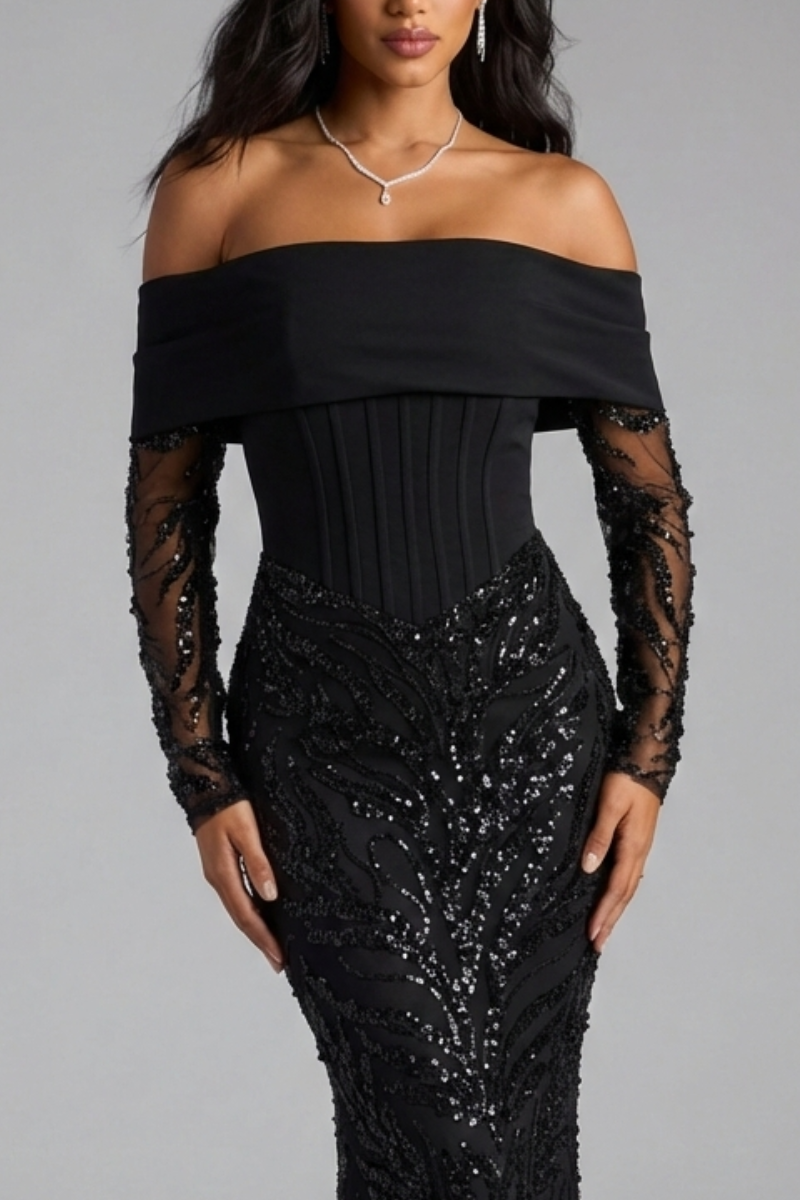 Iris Corset Dress – Midnight Black