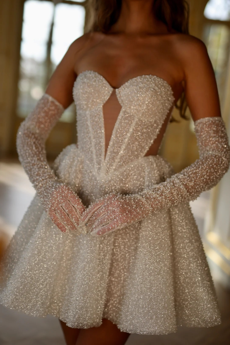 Aurelia Strapless Dress – Pearl Ivory