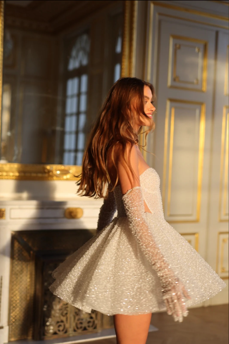 Aurelia Strapless Dress – Pearl Ivory