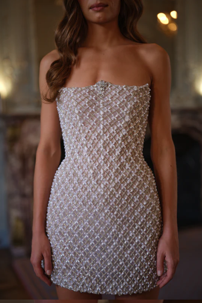 Aurora Strapless Dress – Pearl Champagne