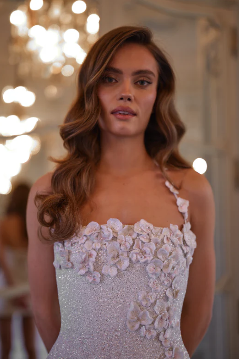 Delilah Floral Mini Dress – Soft Blush