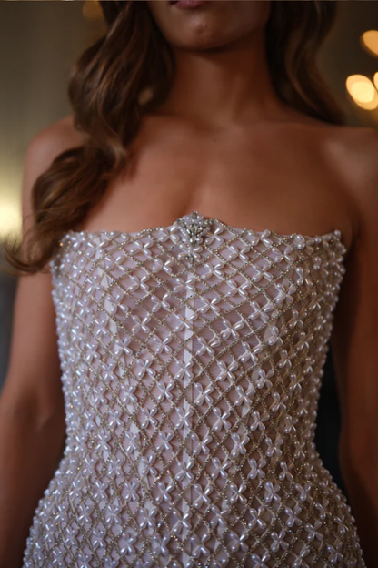 Aurora Strapless Dress – Pearl Champagne