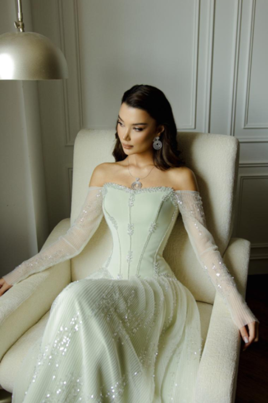 Celeste Corset Gown – Soft Ivory