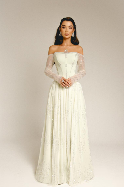 Celeste Corset Gown – Soft Ivory