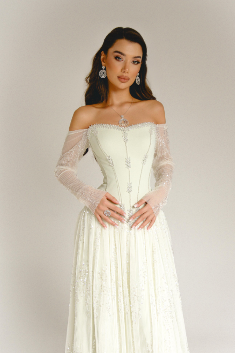 Celeste Corset Gown – Soft Ivory