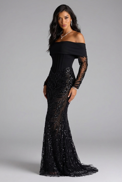 Iris Corset Dress – Midnight Black